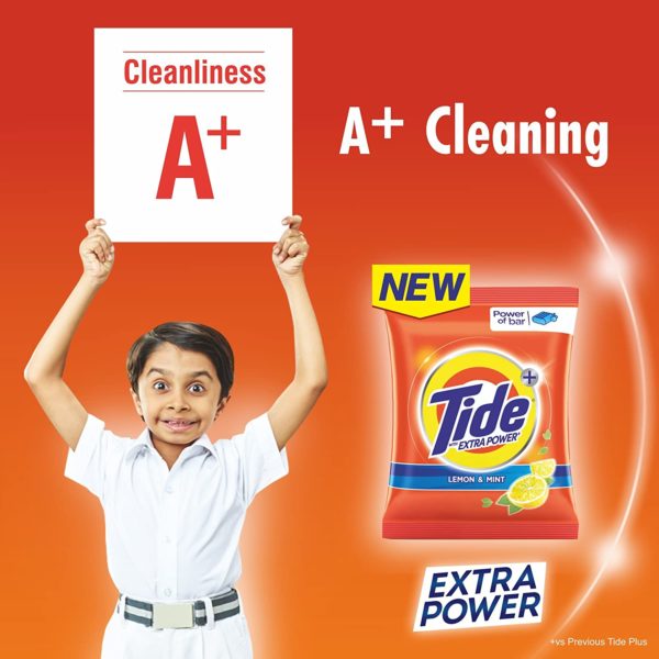 Tide Plus Detergent Washing Powder with Extra Power Lemon and Mint Pack 1 kg