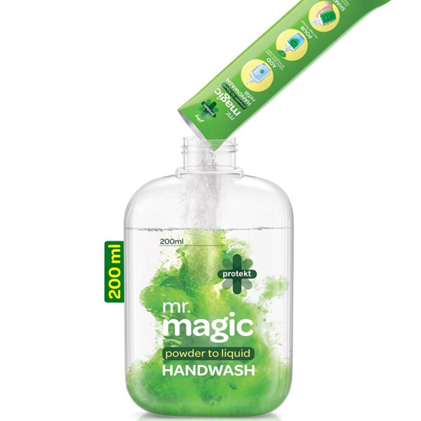 buy Godrej Protekt Mr. Magic Powder-to-Liquid Germ Protection Handwash Refill + Empty Bottle, at guaranteed lowest price