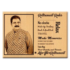 buy Wooden Engraved Photo Plaque Personalized Gift for Retired Teacher/Father/Mother/Boss/Men/Women at guranted lowest price