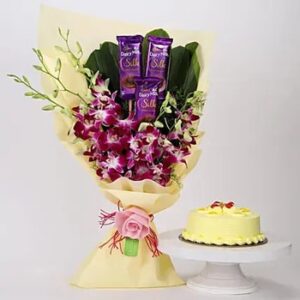 buy Dairy Milk & Orchids With Butterscotch Cake at low and best price guaranteed