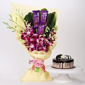 buy Dairy Milk & Orchids With Chocolate Cake at low and best price guaranteed