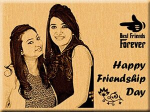 buy Wooden Engraved Photo Plaque Personalized Friendship Day Gift for Your Friends at guranted lowest price