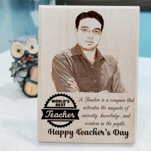 buy Wooden Engraved Photo Plaque Personalized Happy Teacher's Day Gift for Your Teacher at guranted lowest price