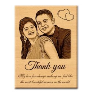 buy Wooden Engraved Photo Plaque Personalized Thank Gift for Husband/Wife/Father/Mother/Brother/Sister/Uncle/Aunty/Friend/Girlfriend/Boyfriend at guranted lowest price