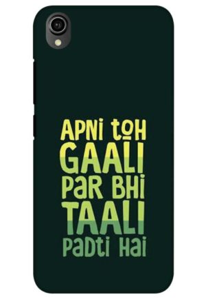 apni to galib par bhi tali padti hai printed mobile back case cover for vivo y90, vivo y91i
