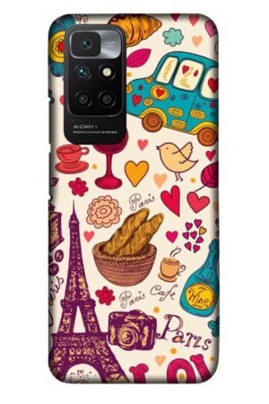 beautifull paris love printed designer mobile back case cover for Xiaomi redmi 10 Prime