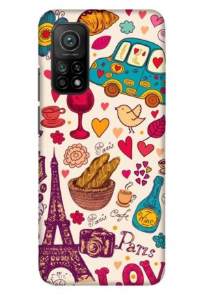 beautifull paris love printed designer mobile back case cover for mi 10t - mi 10t pro