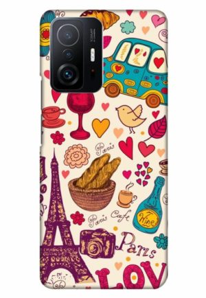 beautifull paris love printed designer mobile back case cover for mi 11t - 11t pro
