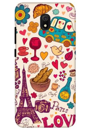 beautifull paris love printed designer mobile back case cover for redmi 8a