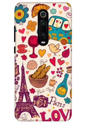 beautifull paris love printed designer mobile back case cover for redmi k20 - redmi k20 pro