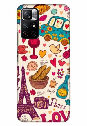 beautifull paris love printed designer mobile back case cover for xiaomi redmi note 11t 5g - poco M4 pro 5g