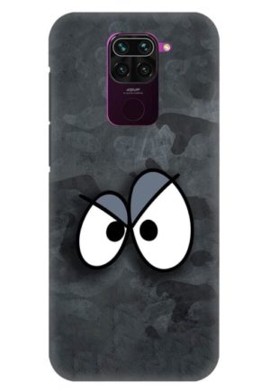 big eye dark smiley printed designer mobile back case cover for redmi note 9