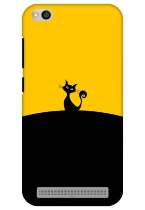 black yellow cat cartoon printed mobile back case cover