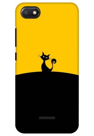 black yellow cat printed designer mobile back case cover for Xiaomi Redmi 6a