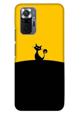 black yellow cat printed designer mobile back case cover for Xiaomi redmi note 10 pro - redmi note 10 pro max