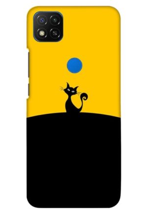 black yellow cat printed designer mobile back case cover for redmi 9 - redmi 9 activ - redmi 9c - redmi 10a - poco c31