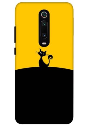 black yellow cat printed designer mobile back case cover for redmi k20 - redmi k20 pro