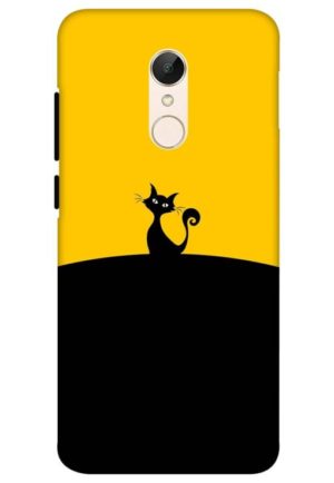 black yellow cat printed mobile back case cover