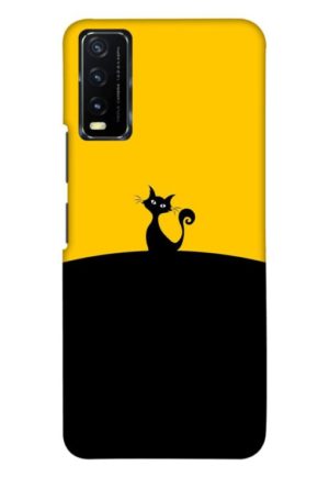 black yellow cat printed mobile back case cover for vivo y20 - vivo y20i - vivo y20a - vivo y20g - vivo y20t - vivo y12s - vivo y12g