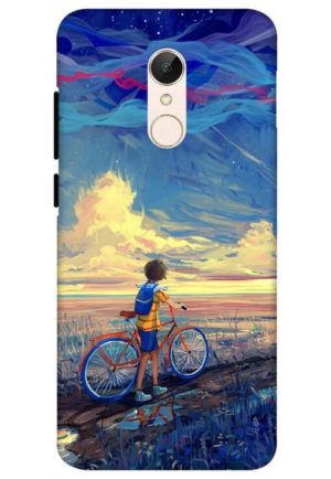 boy with bycycle beautiful scenery printed mobile back case cover