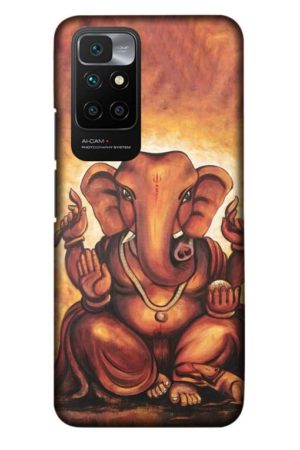 brown ganpati printed designer mobile back case cover for Xiaomi redmi 10 Prime