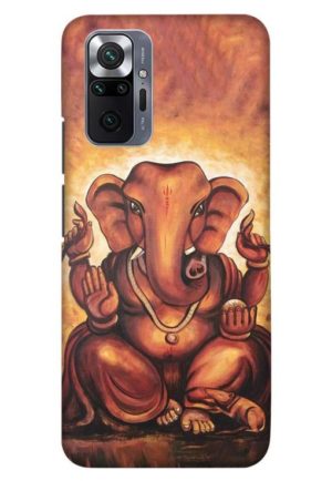 brown ganpati printed designer mobile back case cover for Xiaomi redmi note 10 pro - redmi note 10 pro max