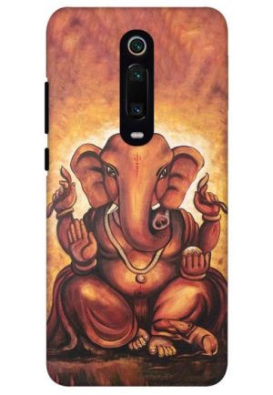 brown ganpati printed designer mobile back case cover for redmi k20 - redmi k20 pro
