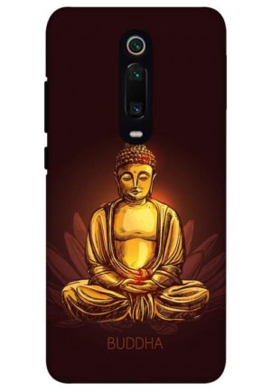 brown golden bhuddha printed designer mobile back case cover for redmi k20 - redmi k20 pro