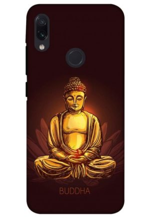 brown golden bhuddha printed designer mobile back case cover for redmi note 7