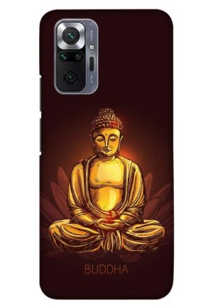 brown golden bhudha printed designer mobile back case cover for Xiaomi redmi note 10 pro - redmi note 10 pro max