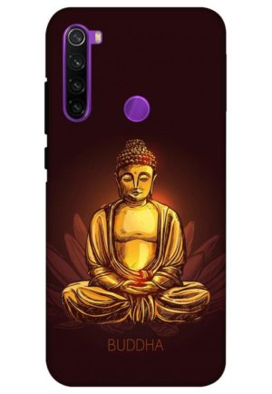 brown golden bhudha printed designer mobile back case cover for redmi note 8