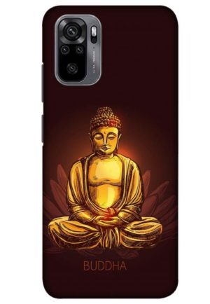 brown golden budha printed designer mobile back case cover for Xiaomi redmi note 10 - redmi note 10s