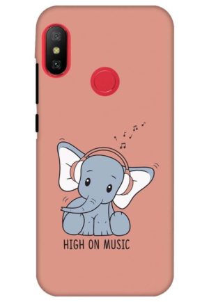 cute baby elephent high on music