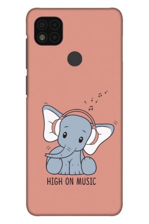 cute baby elephent listning music printed designer mobile back case cover for redmi 9 - redmi 9 activ - redmi 9c - redmi 10a - poco c31