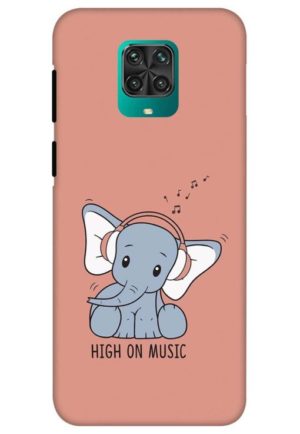 cute baby elephent listning music printed designer mobile back case cover for redmi note 9 pro - redmi note 9 pro max - poco m2 pro - redmi note 10 lite