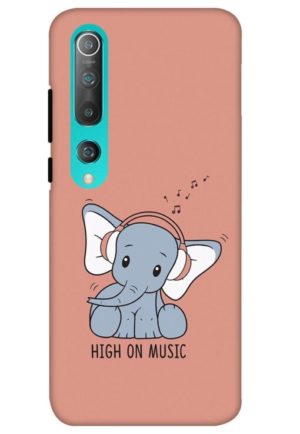 cute baby elephent listning to music printed designer mobile back case cover for mi 10 5g - mi 10 pro 5G