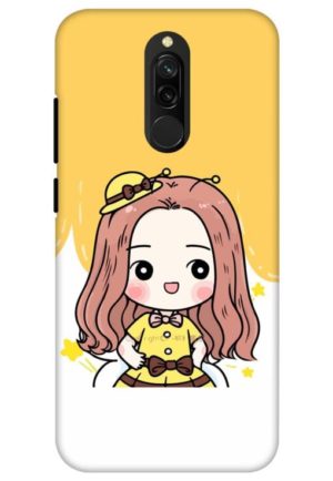 cute baby girl cartoon printed designer mobile back case cover for redmi 8