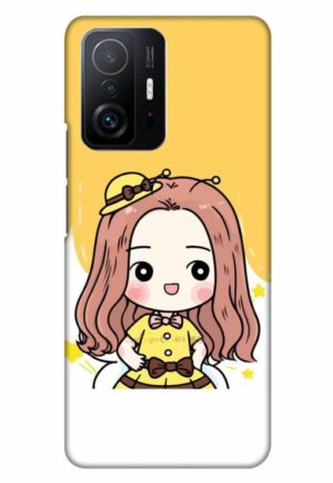 cute baby girl printed designer mobile back case cover for mi 11t - 11t pro