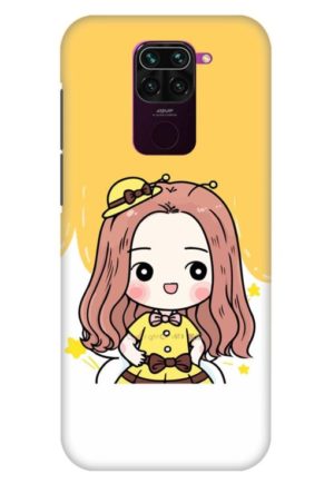 cute baby girl printed designer mobile back case cover for redmi note 9