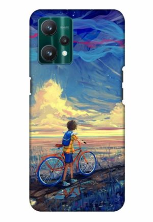 cute boy with bycycle printed mobile back case cover for realme Realme 9 4G - Realme 9 Pro Plus 5G - Realme 9 pro