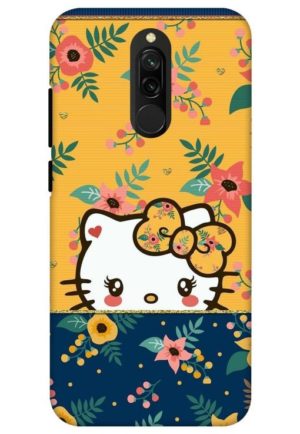 cute hello kitty printed designer mobile back case cover for redmi 8