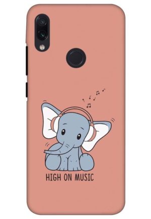 cute high on music printed designer mobile back case cover for redmi note 7
