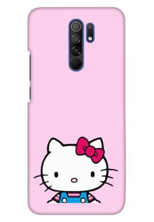cute kitty printed designer mobile back case cover for redmi 9 prime - poco m2