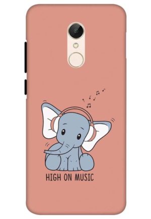 cute little baby elephent listning music printed mobile back case cover