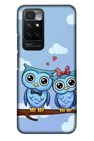 cute owl couple printed designer mobile back case cover for Xiaomi redmi 10 Prime