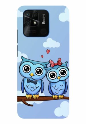 cute owl couple printed designer mobile back case cover for Xiaomi redmi 10 - redmi 10 power