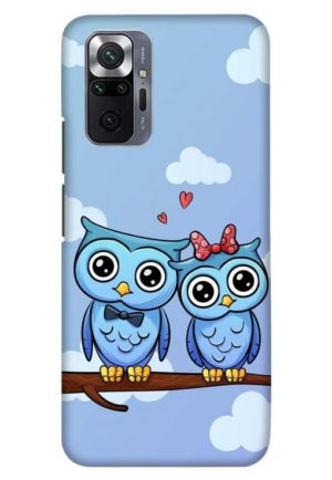cute owl couple printed designer mobile back case cover for Xiaomi redmi note 10 pro - redmi note 10 pro max