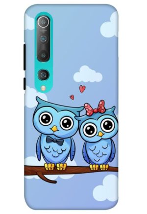 cute owl couple printed designer mobile back case cover for mi 10 5g - mi 10 pro 5G