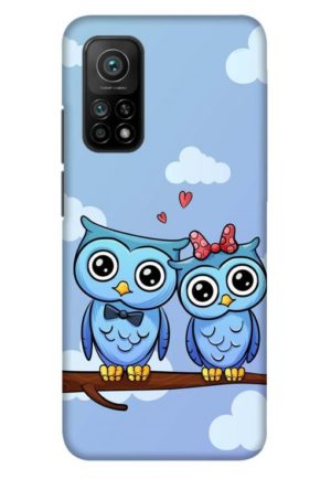 cute owl couple printed designer mobile back case cover for mi 10t - mi 10t pro