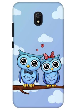 cute owl couple printed designer mobile back case cover for redmi 8a